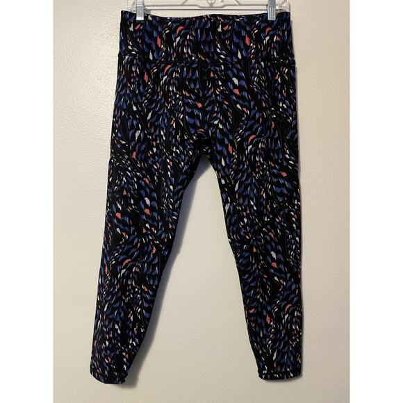 Sweaty Betty Power Pocket 7/8 Leggings Black Coral Texture Print Women’s Sz 10 - Picture 1 of 11